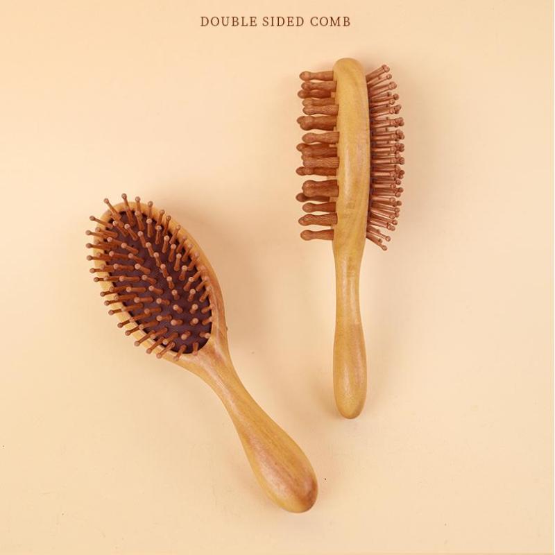 Air Cushion Comb Scalp Therapy Massage Comb Scalp Head Caring Natural Garapa Wooden Double-Sided Scraping Body Beautify Massager