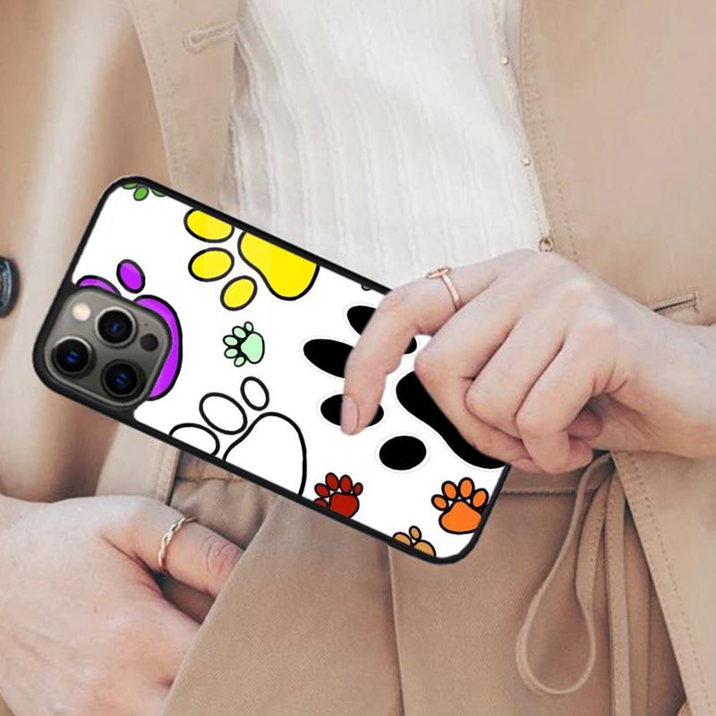 Colorful Dog Paws Pattern Magnetic Phone Case For APPLE iPhone 17 Air 16 14 13 12 Pro Max 15 Plus Wireless Charge MagSafe Cover