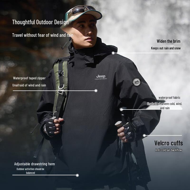 JEEP Unisex 3-in-1 Outdoor Fleece Jacket