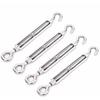 AILENLAN Turnbuckle, Wire Buckle, Hook, M5, Set of 4, Stainless Steel SUS304, Adjustable Tension, Wire Rope Fixing, Rust Prevention, Durability, Struc