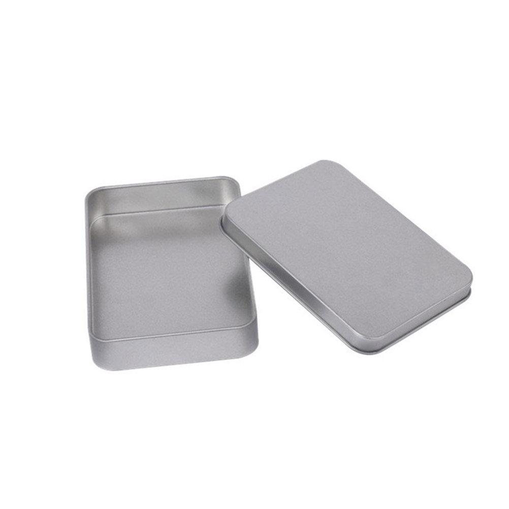 4Pcs Mini Tinplate Candy Boxes Portable Packaging Storage Containers for Wedding Party Birthday Gift Treat Crafts Flat Silver