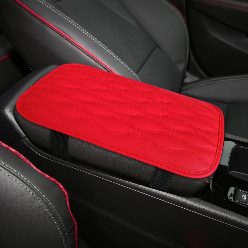 Car Center Console Cover PU Leather Center Console Auto Seat Armrests Box Pads With Elastic Strap Car Armrest Cover Protector