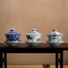 300ml Antik Blau und Weiß Gaiwan Retro Drachen Tasse Untertasse Teekanne Chinesischer Teebereiter Deckelschale Teegeschirr Zubehör Handwerk