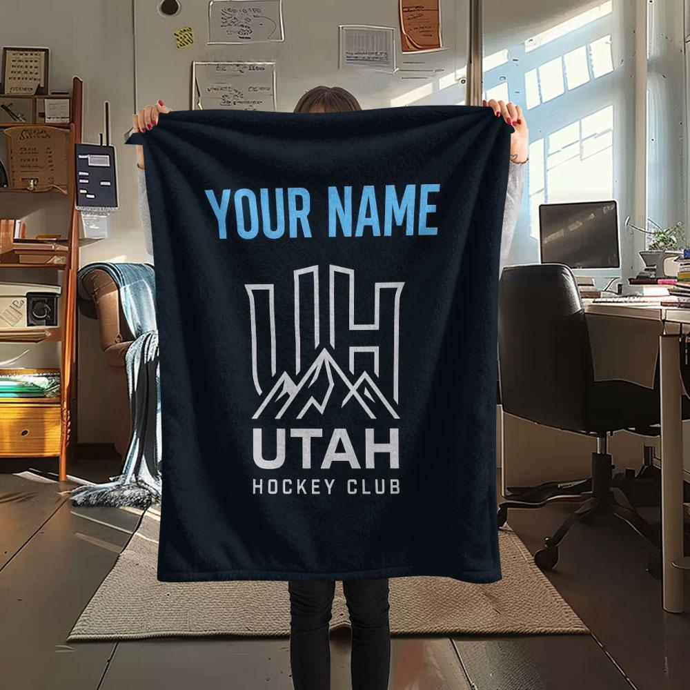 Custom Name,Utah Mammoth Printed Flannel Blanket, Soft Throw for Bedroom Sofa, Washable, Christmas Present, Great Gift.