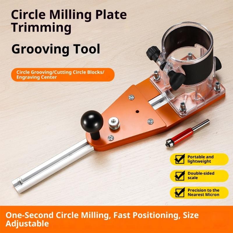 Professional Flush Trim Router Bit For Circular Milling And Beveling Featuring Quick Positioning Design Ergonomic Handle Stainless Steel Base Plate