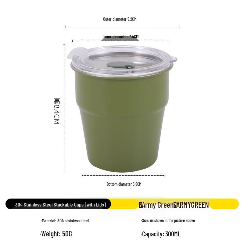 CENLOON Outdoor Camping Foldable 304 Stainless Steel Mug