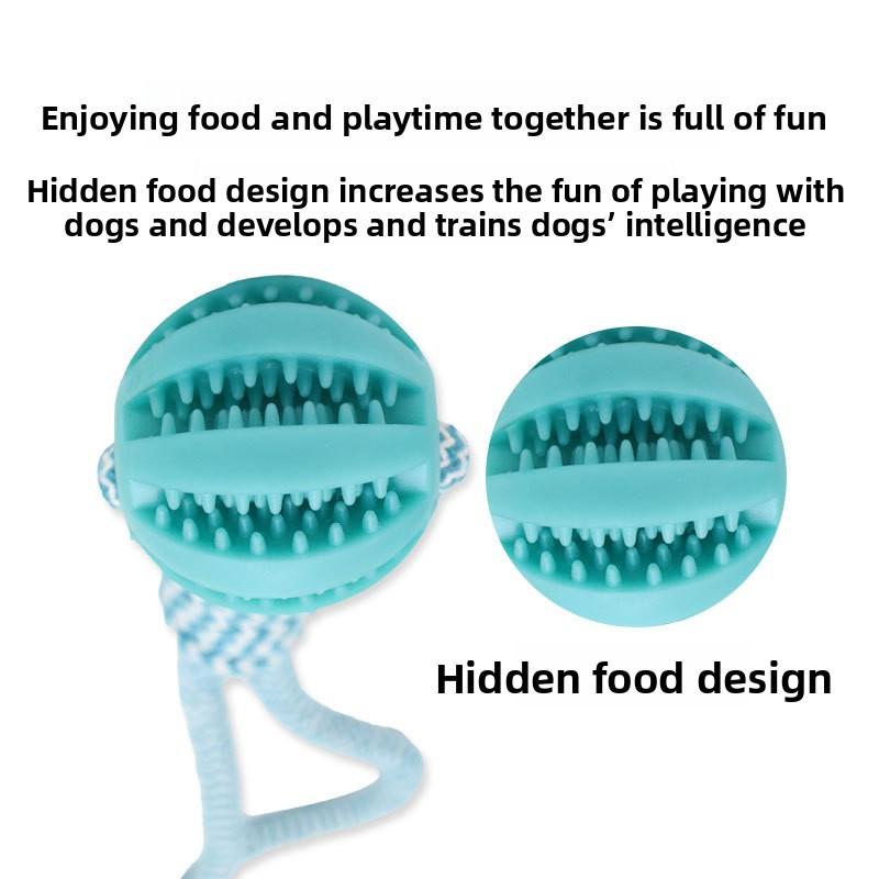 Pet Toy Dog, Biting Cotton Rope, Hand-pulled Leaky Food Ball, Teething, Teeth Cleaning, Dog Training, Interactive and Educational Toy Ball