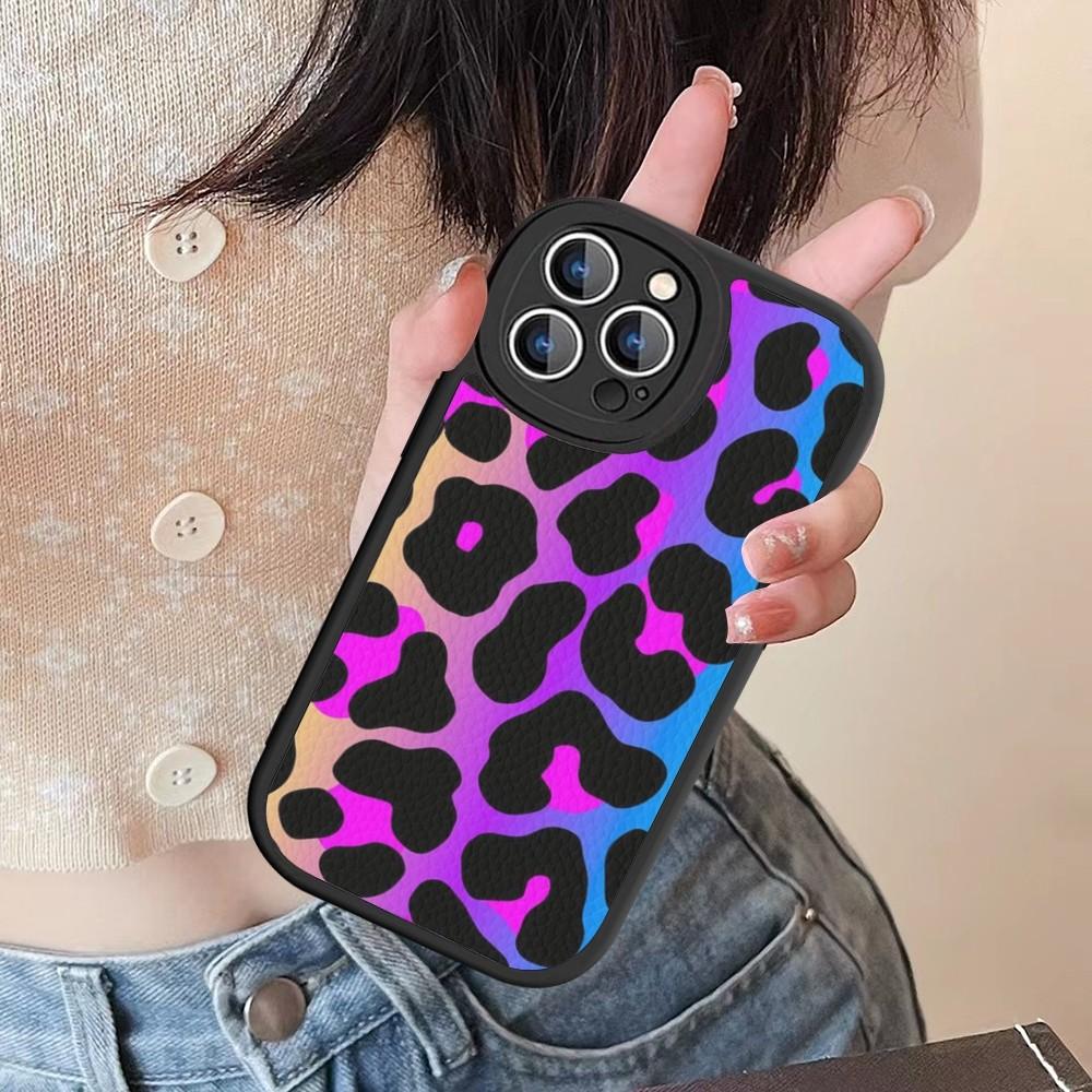 Leopard Print Phone Case Hard Leather For IPhone 16 15 14 13 12 Mini 11 14 Pro Max Xs X Xr 7 8 Plus Fundas