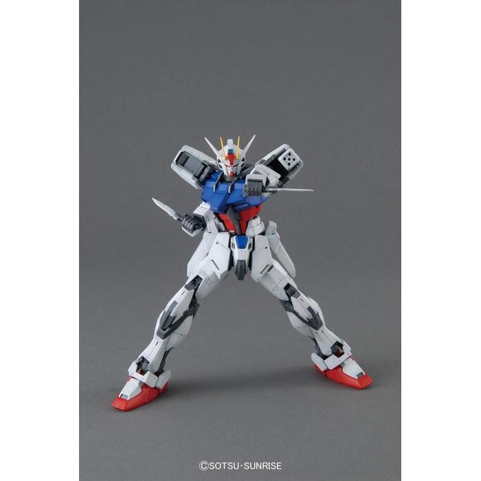 Gundam MG Mobile Suit Gundam SEED Aile Strike Gundam Ver.RM 1/100 Scale Color-Coded Plastic Model Kit, Blue, Red 31x19x10cm
