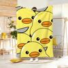 Cute Cartoon Ducks Throw Lightweight 240G Flannel Blanket Soft Skin-Friendly For Summer Cooling