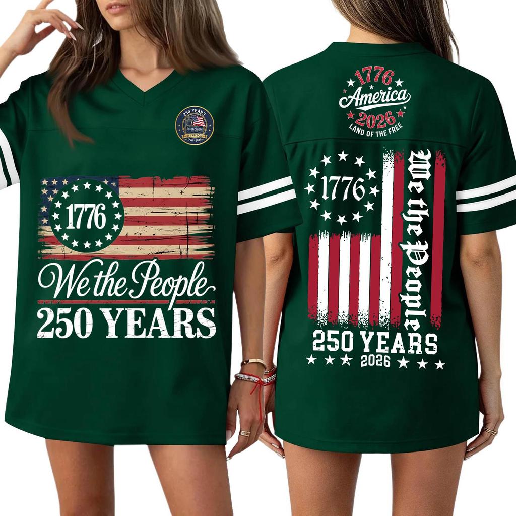 Women's Casual Fashion V-Neck Sports Independence Day Print Short Sleeve Sports T-Shirt Top