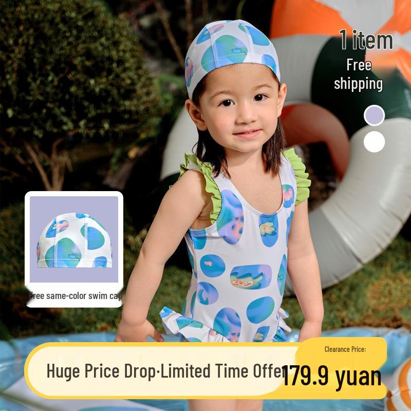 

Amila Kids UPF50+ Spliced Swimsuit & Cap – Stylish Summer Swimwear for Girls 120 cm