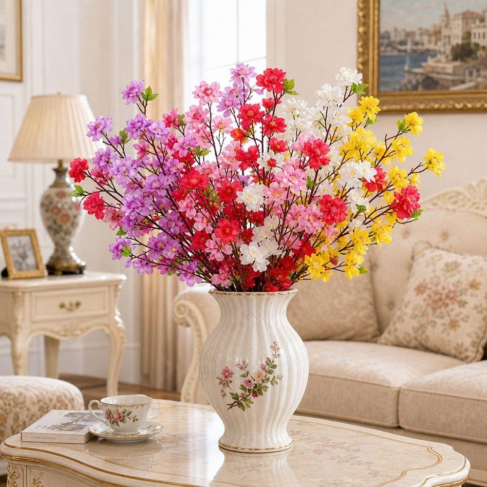 65cm Artificial Cherry Blossom Branches DIY Simulation Peach Blossom Home Dining Room