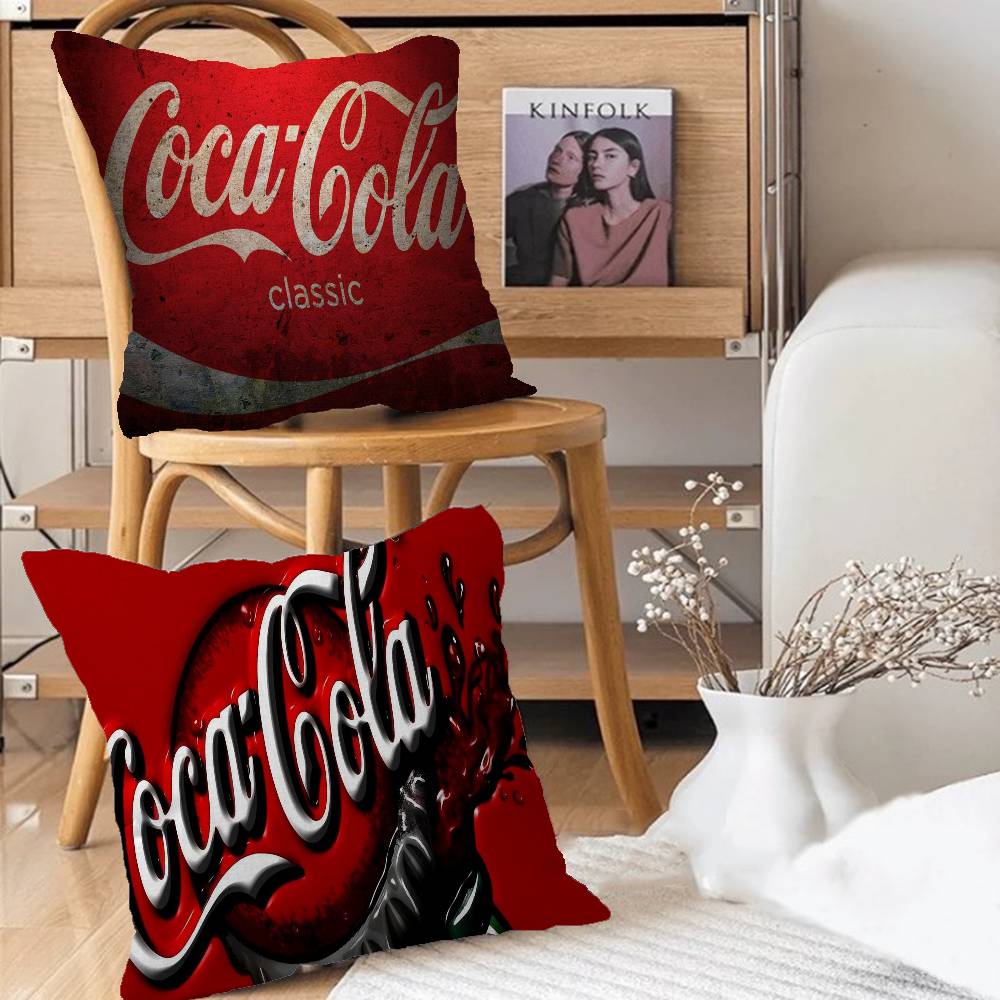 C-COCA-COLAS Pillowcase toon Gift Cushion Cover Bedroom Home Sofa Chair Seat Decor pillow case