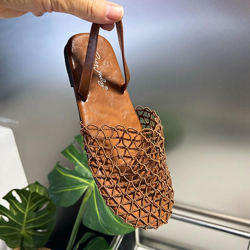 Fashion Fashion Mesh Breathable Women Slides Slippers Sandals Shoes Mules Summer Beach Female Round Toe Ladies Flats Slippers Shoes