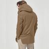 Men's Mid Length Lapel Hooded Trench Coat, Composite Spacer Fabric Double Breasted Casual Jacket for Spring Autumn