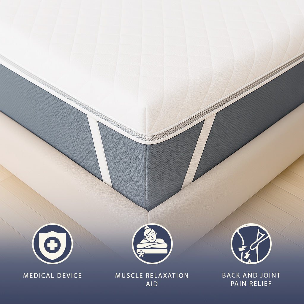 The White Stone Surmatelas en Memory Foam à 9 Zones Différenciées | Épaisseur 10 cm | Revêtement Déhoussable en Tissu Pure Hypoallergénique 