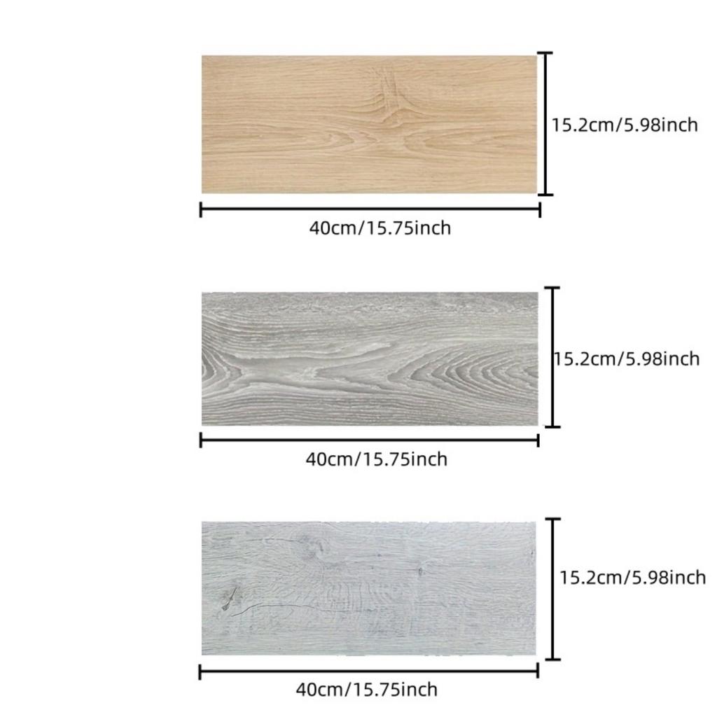 10 Stück 40x15cm PVC Bodenaufkleber Selbstklebende Aufkleber Wasserdicht Verdickt Holzmaserung Bodenaufkleber Aufkleber Wohnzimmer