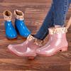 Low tube warm velvet rain boots low top waterproof shoes women's fashion adult short tube non-slip light mouth low top boots