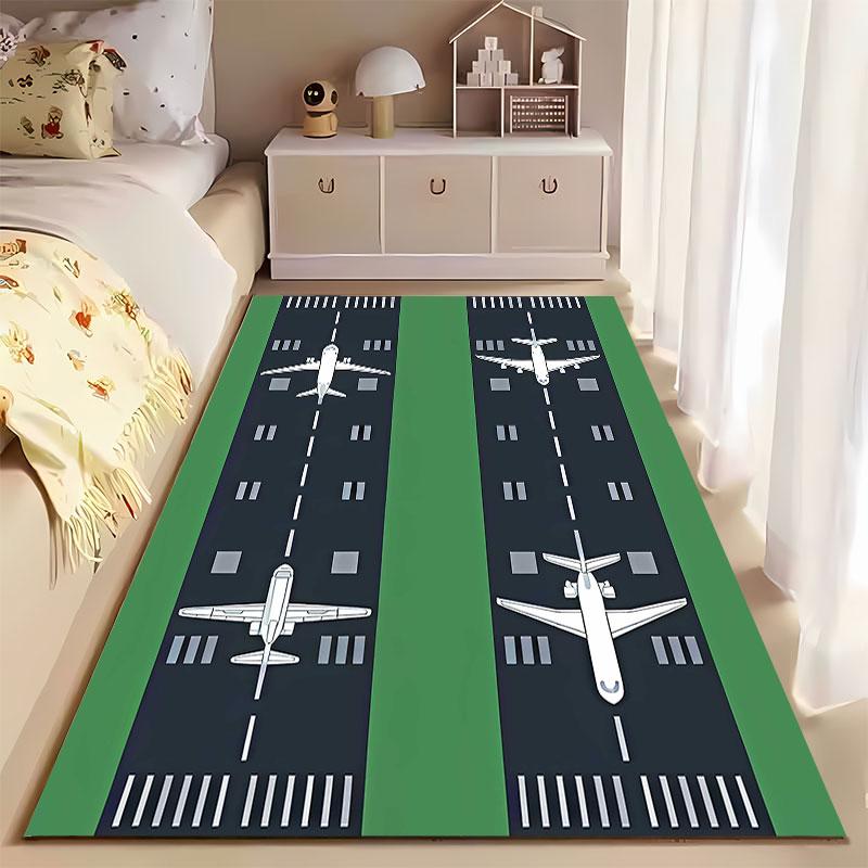 Airplane Runway Pattern Carpet Suitable As a Non-slip Mat for the Living Room or Bedroom Sofa