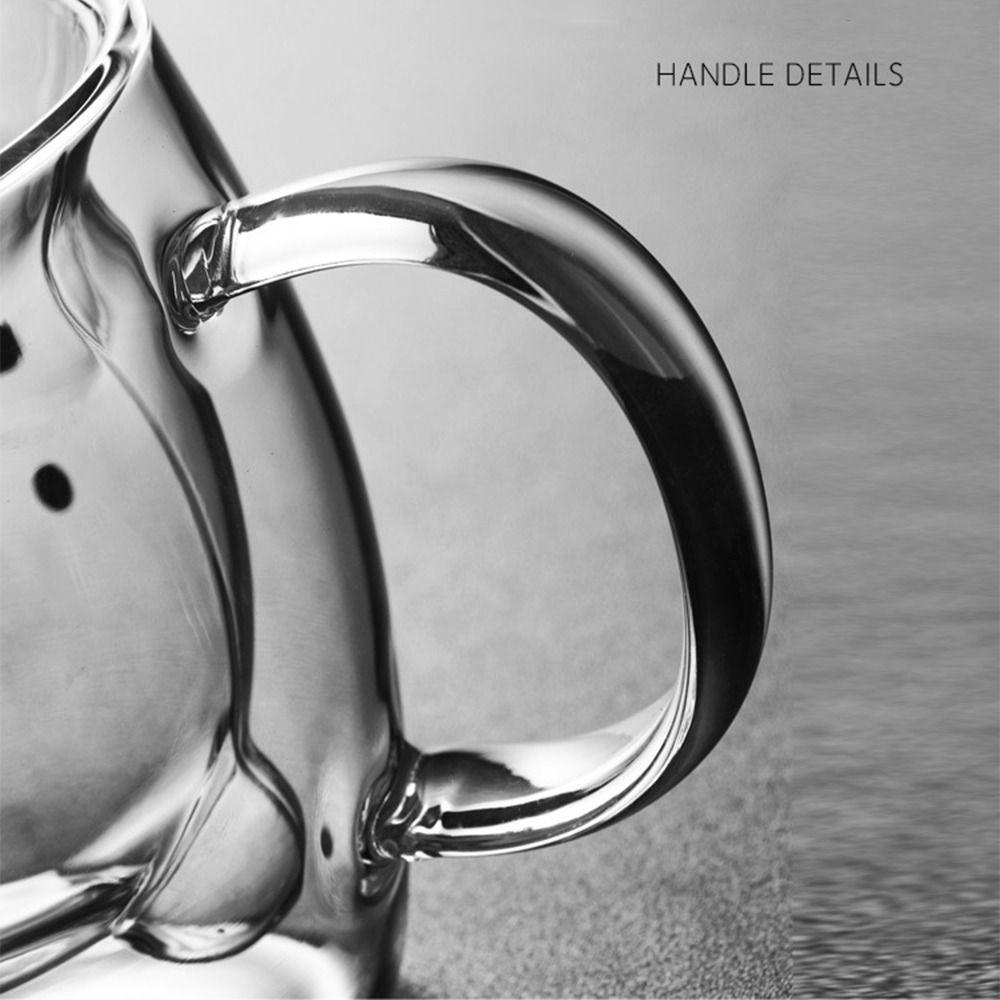 Transparent Cute Bear Mugs Double-layer Bear Tea Coffee Cup Milk Glass Glass Cup Home Furnishings