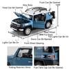 1:24 Prado FJ Cruiser Alloy Diecast Off Road Vehicle Model Toys Car Sound Light Pull Back Front Wheel Steering Festival Surprise