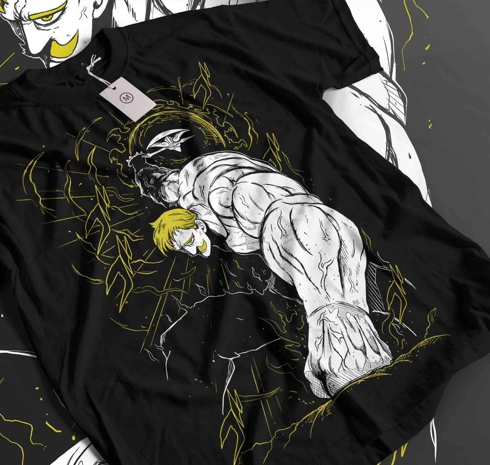 Seven Deadly Sins Escanor Sun Lion Black TShirt S