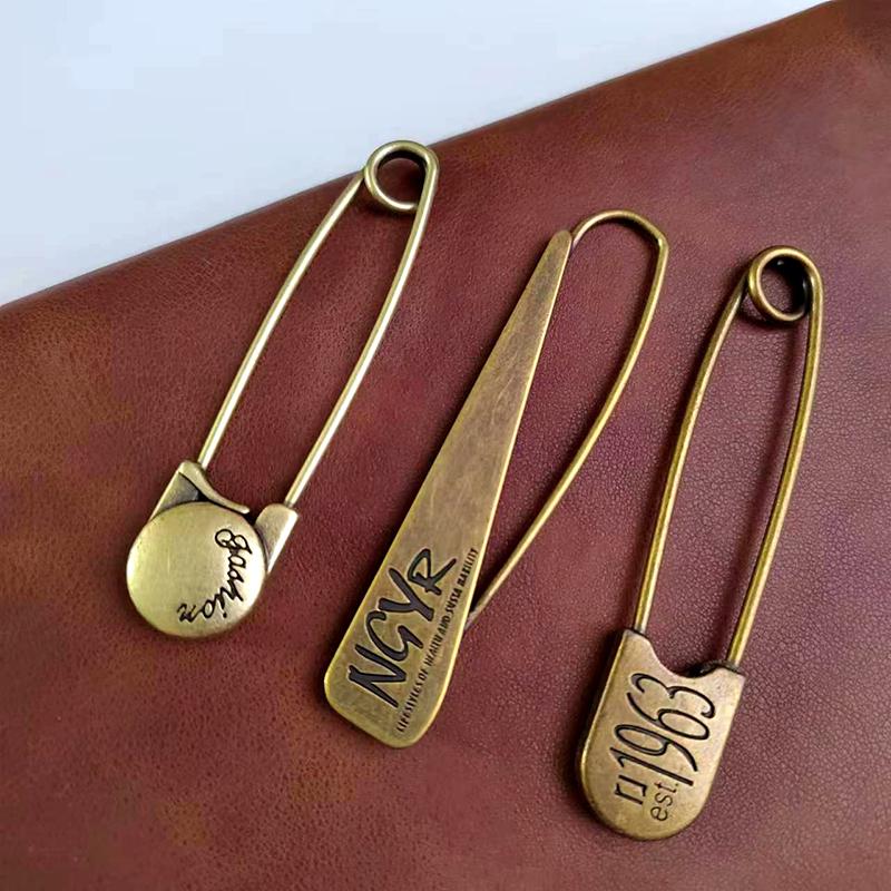 Retro Bronze Large Pins For Clothing Metal Safety Pins Jeans Dress Scarf Adjustable Pins