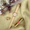 Jyullieoseu Wsb021 Mother-Of-Pearl Round Women'S Leather Watch + Free Bracelet