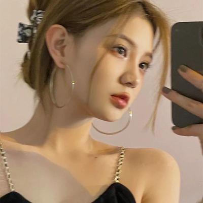 S925 Silbernadel Große Creolen - Japanischer & Koreanischer Stil, Modisch & Vielseitig, Von Prominenten Inspiriert.