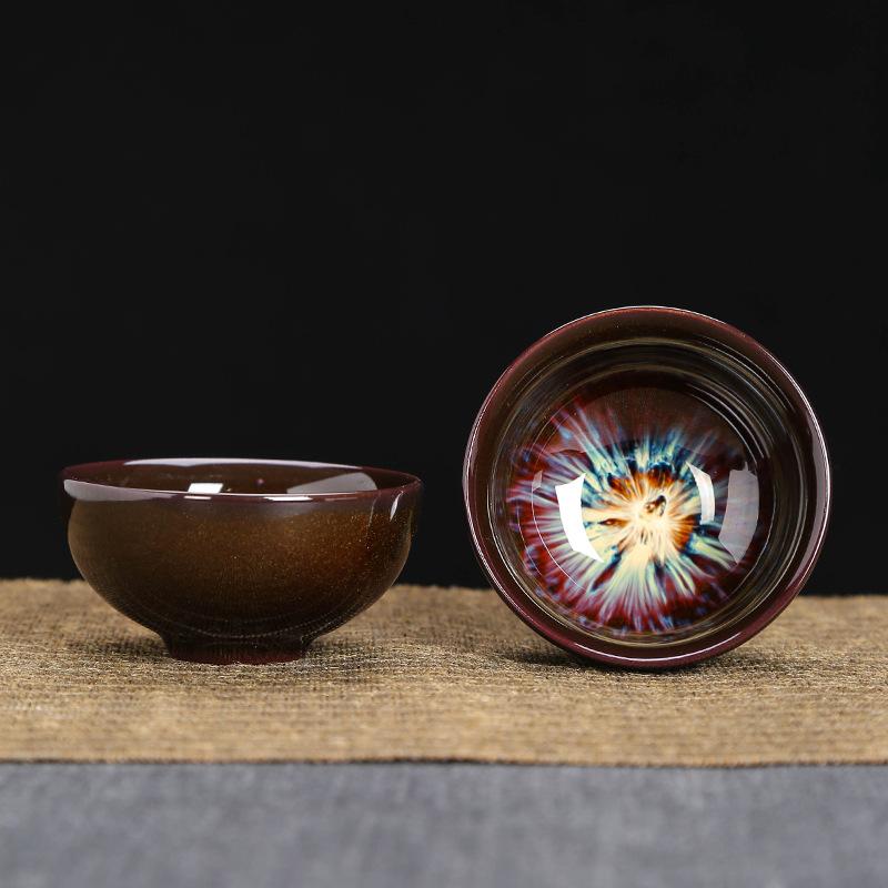 Kiln Change Tea Cup Ceramic Cups and Lanterns Kung Fu Small Tea Cups Master Cup Single Cup Jianjian Tea Set Tea Bowl Tea Cups Bucket Hats Cups