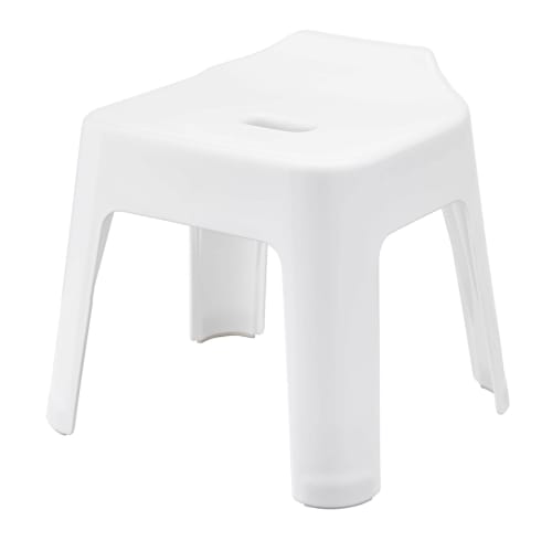 Yamazaki SH30 Bath Stool, White, Approx. W35 X D33 X H34cm (Seat: Approx. H30cm), Tower Design, Breathable and Quick-Drying, 5526