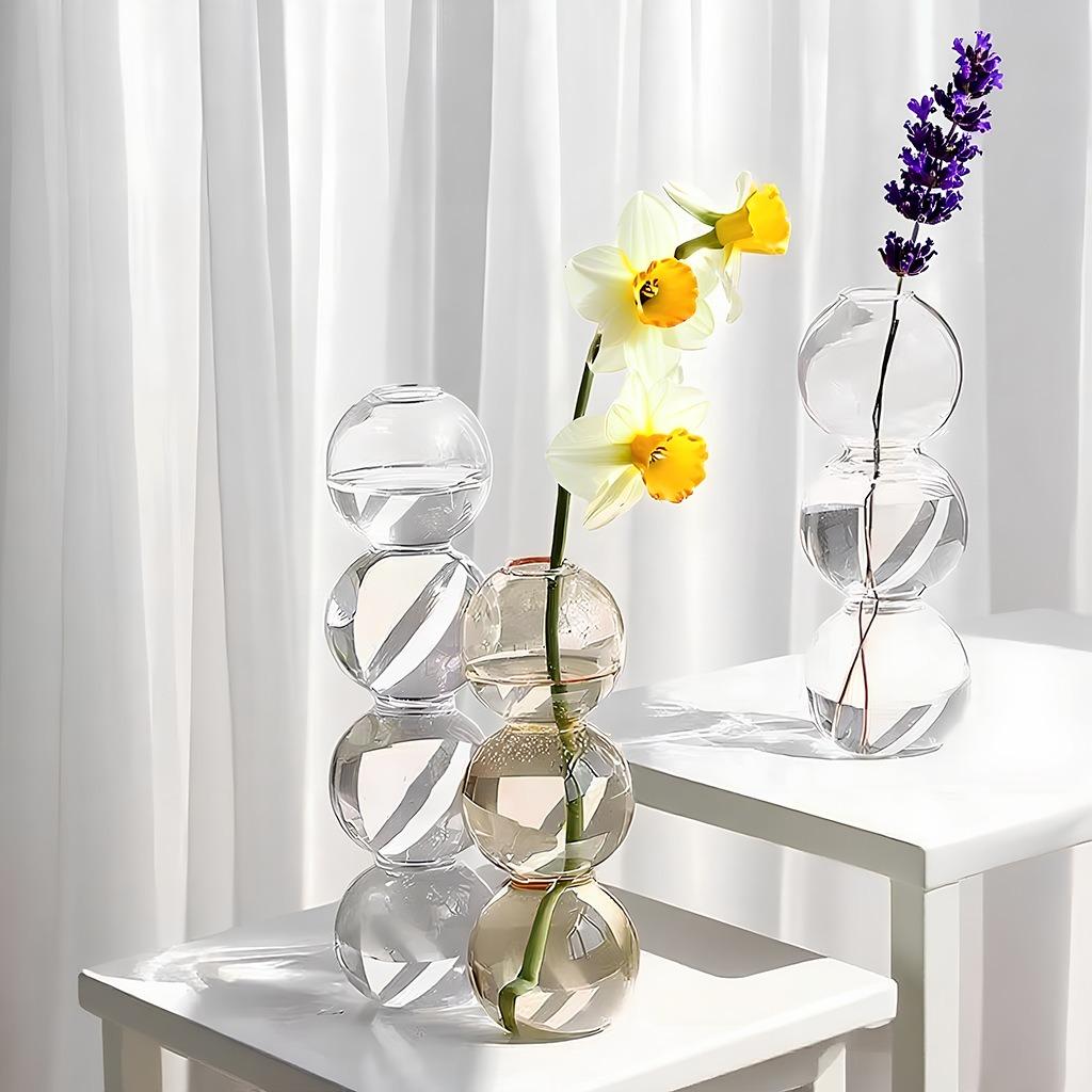 Moderne Eenvoudige Creatieve Glazen Vaas Homestay Bloemengerei Decoratie Bubbelvaas Bloemstuk Hydroponische Bol Glas