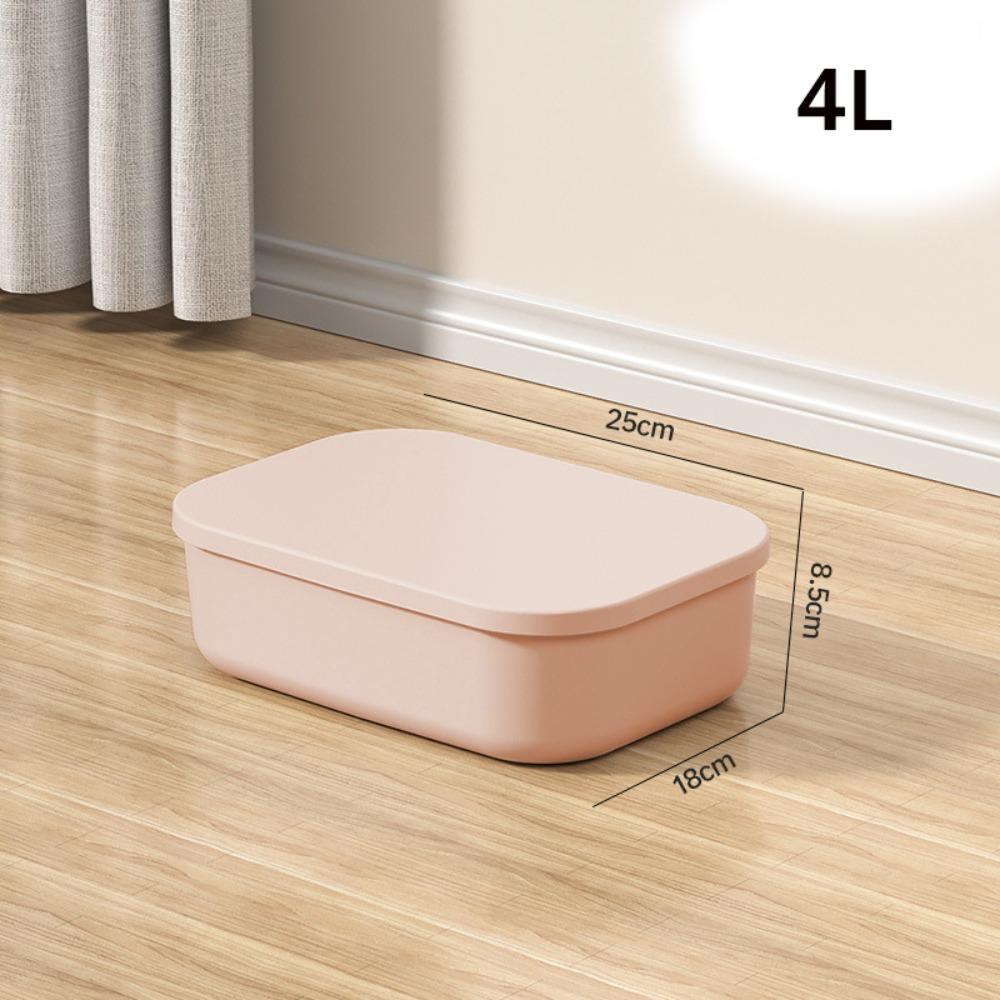 

New With Lid Cover Stackable Storage Box Plastic Convenient Table Organizer Case Solid Home Container For Home Bedroom
