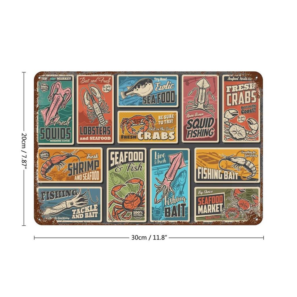 1-Pack Rustic Metal Wall Sign, 20×30cm and 30×40cm, Aged Surface Decor for Cafe Corner, Kitchen, Study or Family Room