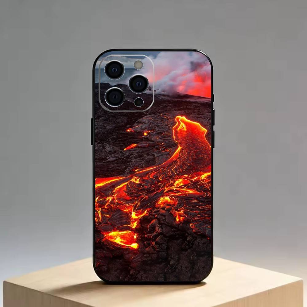 Volcano Phone Case Silicone Soft For IPhone 17 16 15 14 13 12 11 X XR Plus Pro Max Plus