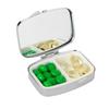 Portable Travel Pills Box with Crystal Diamonds Design 2 Compartment Medicine Container Pills Case for Vitamins and Pills