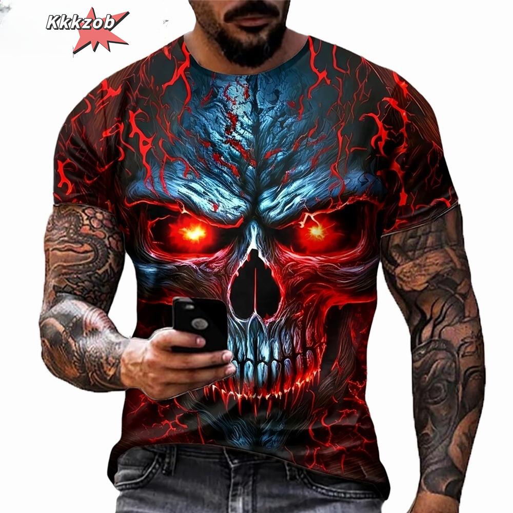 Summer Round Neck 3D Print Top Fashionable Casual Short Sleeved Men's T-shirts