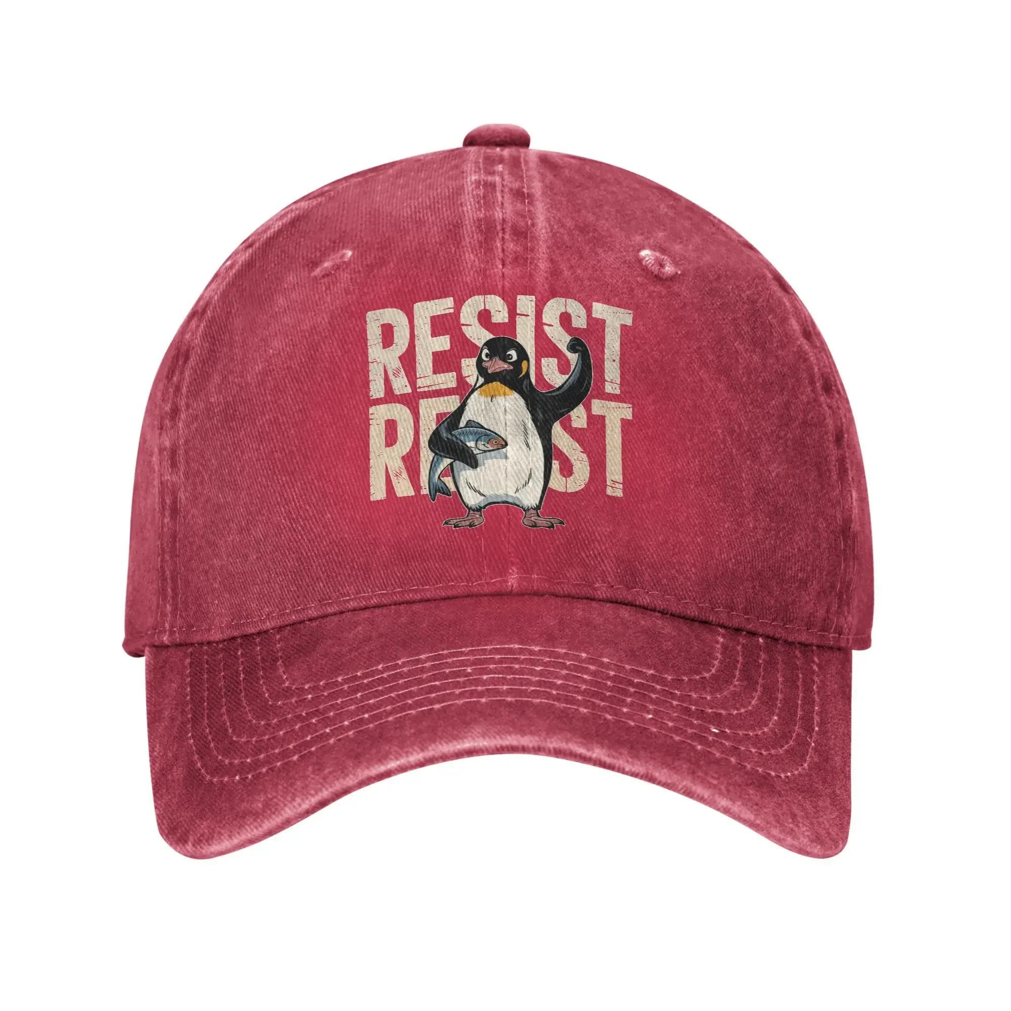 

Resist Penguins Protest Against Tariffs Sun Baseball Cap Couple Women Summer Fashion Tennis Skate Adjustable Baseball Caps One Size