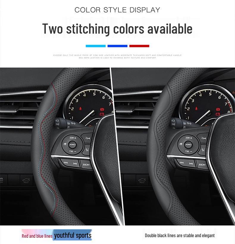 Luxgen Universal Genuine Leather Steering Wheel Cover for You6, U5MPV, Da7, Rui3, Na5, U6U - Four Seasons Grip