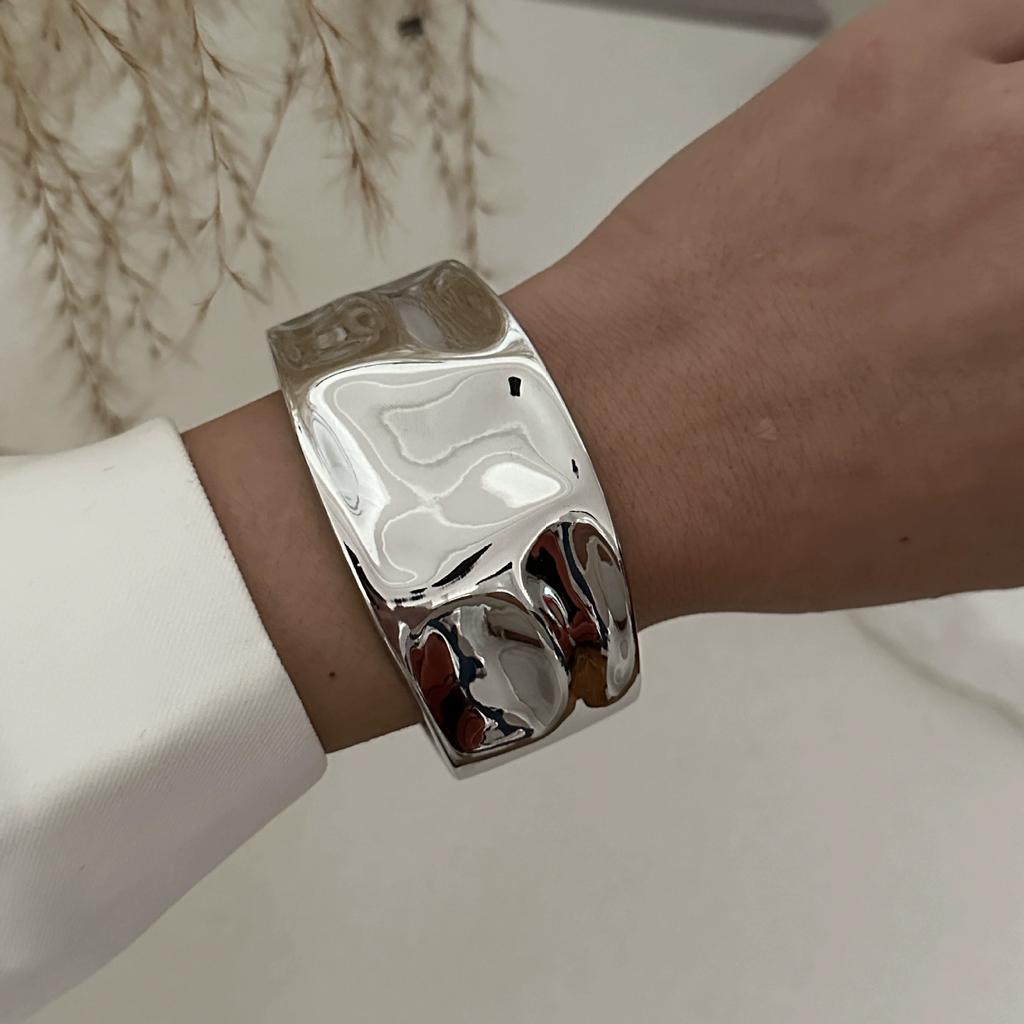 Exaggerated Wide Cuff Bangles Punk Gold Silver Color Geometric Metal Large Bangles for Women Bracelets Men Luxury Jewelry Gift