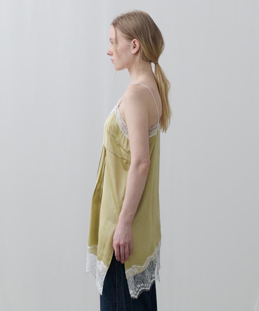 Toabe Lace Slip Layered Bustier Top (Olive)