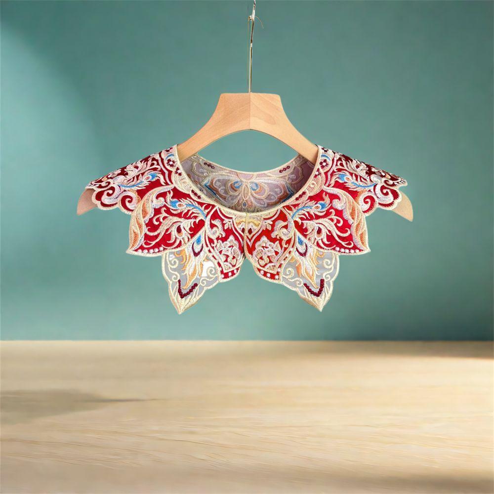 Embroidery Design Lace Shawl Vintage Detachable Collar Hanfu Accessory False Collar Cultural Wear