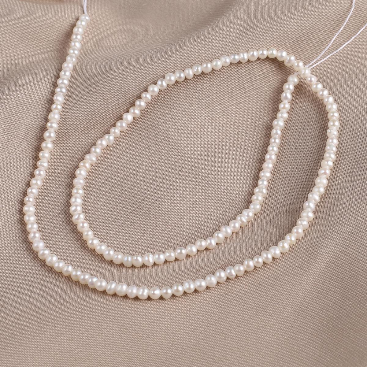 1String, White Natural Freshwater Pearl, Handmade Punch Pearl Beads, 2-3mm, for DIY Necklaces Bracelets Supplies, Women Crafts 36cm 1String/2-3mm-36cm белый