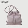 Ladies Messenger Bag Retro Drawstring Fashion Shoulder Chain Bucket Bag