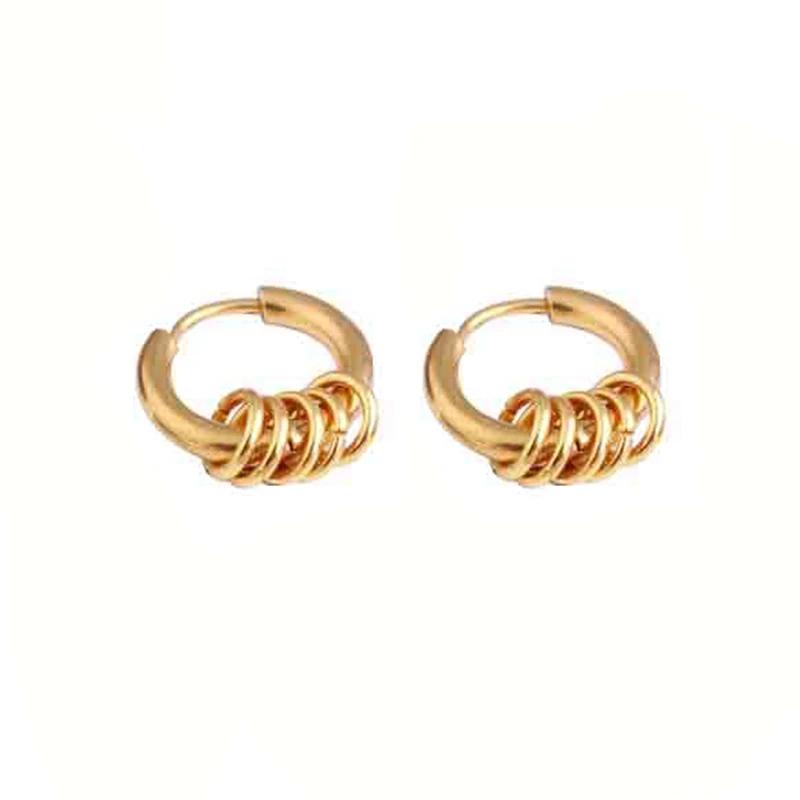 2 Stück Edelstahl-Creolen für Herren Kleiner Kreis Metallkugel Anti-allergischer Ohrstecker Rock Hip Hop Modeschmuck Geschenk