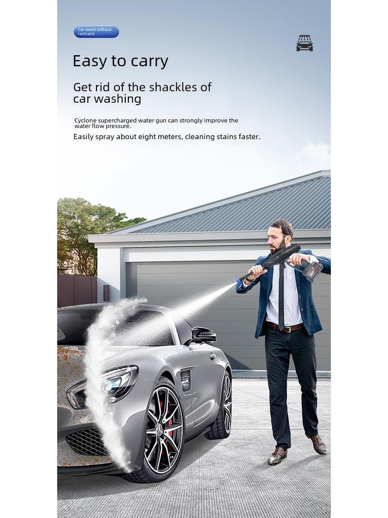 Brand New Portable High-Pressure Wireless Car Washing Machine with Lithium Battery