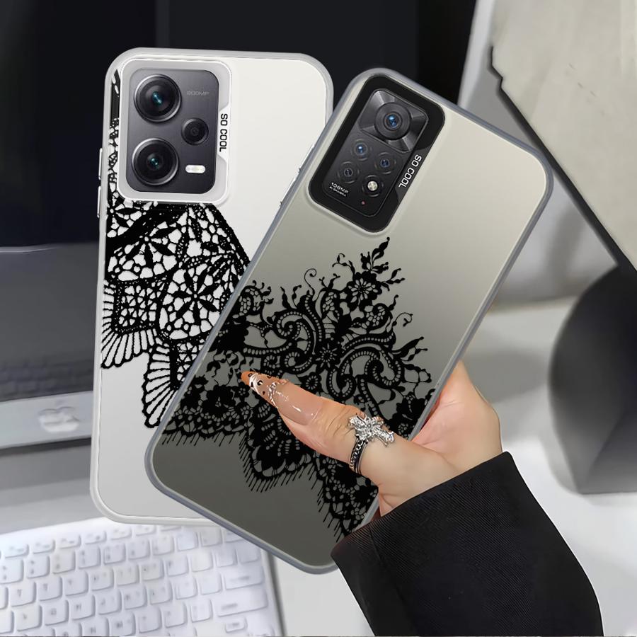 Black Lace Fashion Case for Xiaomi Mi 12T Pro 11 Lite 13T Back Phone Cover