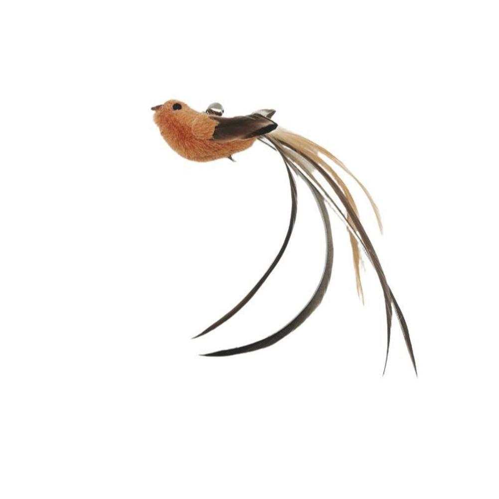 Simulation Bird Cat Toy Feather Bird with Bell Kitten Wand Toy Replacement Heads Cat Teaser Interactive Cat Toy Accessories