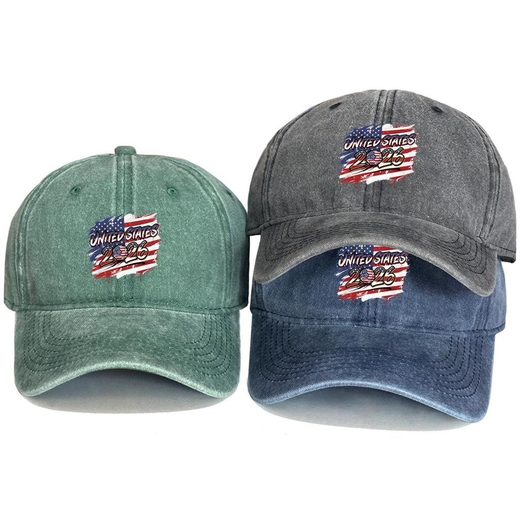 Sun Hat With 2026 Football Soccer "UNITED STATES" Flag Printed , Adjustable Sun Hat Raw Brim Slouchy Lightweight Vintage Sun Hat